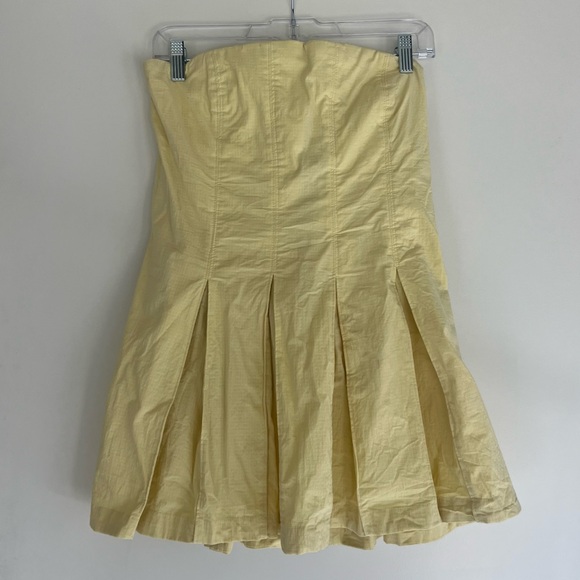 Free People Yellow Pleated Minidress - Picture 2 of 6